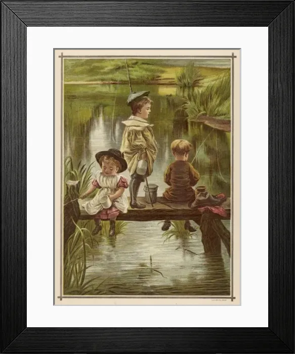 Framed Print : Young Boys out Fishing Framed Print : Young Boys out Fishing