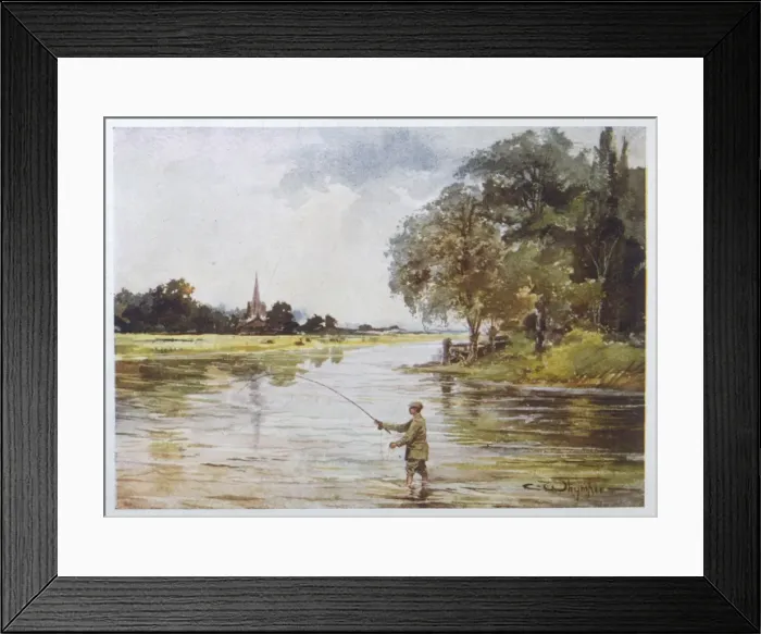 Framed Print : Trout Fishing / Hampshire Framed Print : Trout Fishing / Hampshire