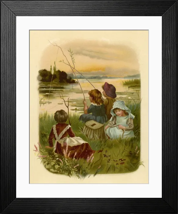 Framed Print : Children Fishing / 1889 Framed Print : Children Fishing / 1889