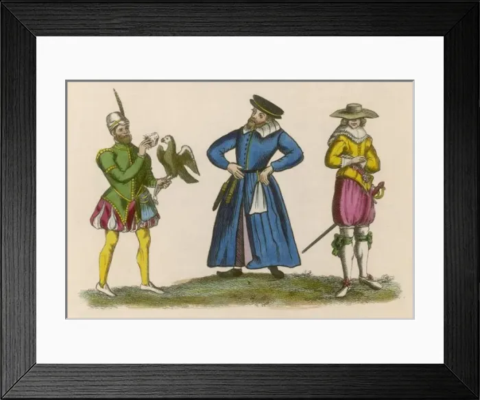 Framed Print : C16 English Falconers Framed Print : C16 English Falconers