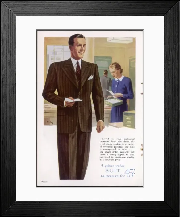 Framed Print : Lounge Suit / Burton 1938 Framed Print : Lounge Suit / Burton 1938