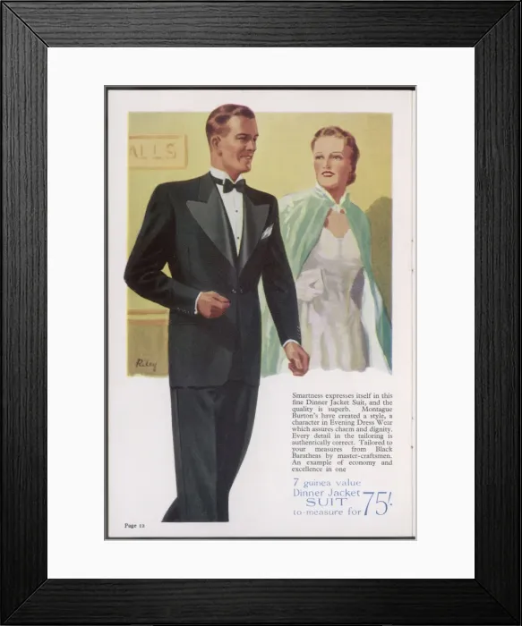 Framed Print : Dinner Jacket Suit 1938 Framed Print : Dinner Jacket Suit 1938