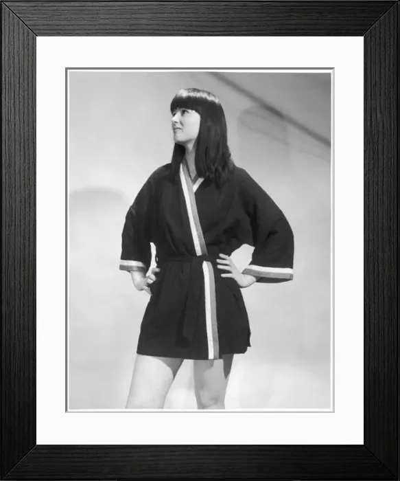 Framed Print : Dark Beach Robe 1960S Framed Print : Dark Beach Robe 1960S