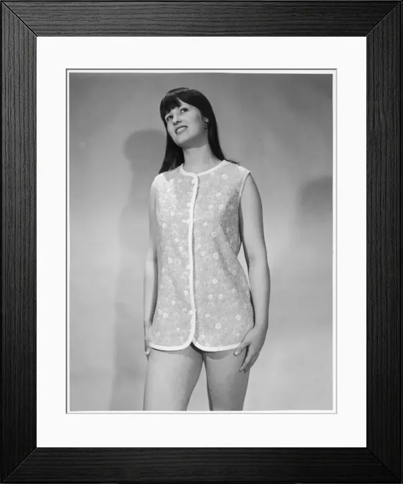 Framed Print : Floral Beach Robe 1960S Framed Print : Floral Beach Robe 1960S