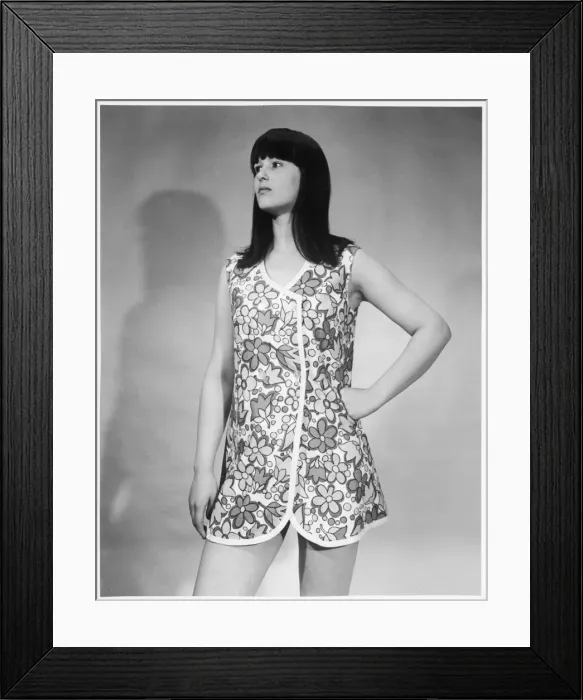 Framed Print : Floral Wrap Beach Robe Framed Print : Floral Wrap Beach Robe