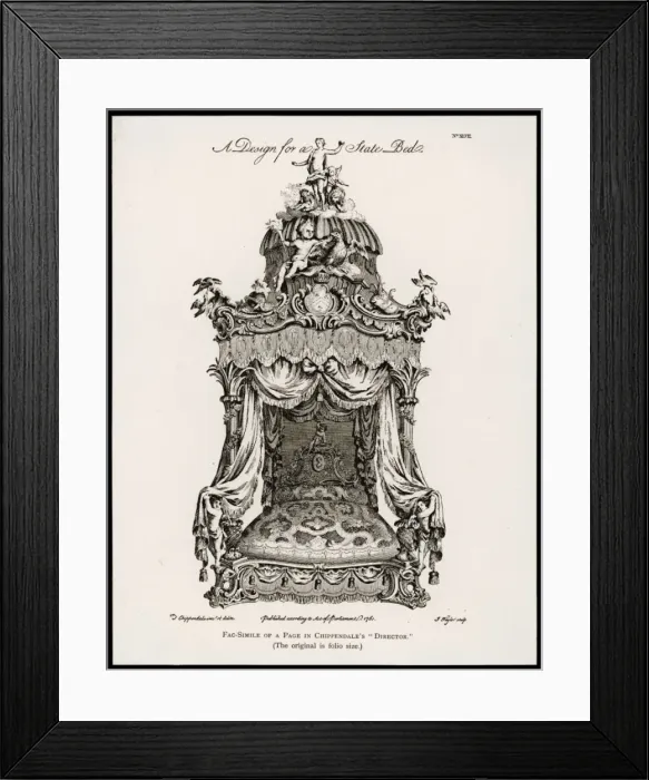 Framed Print : Chippendale Bed 1761 Framed Print : Chippendale Bed 1761