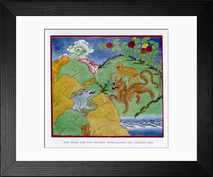 Framed Print : Myth / Tibet / Tiger / Jackal Framed Print : Myth / Tibet / Tiger / Jackal
