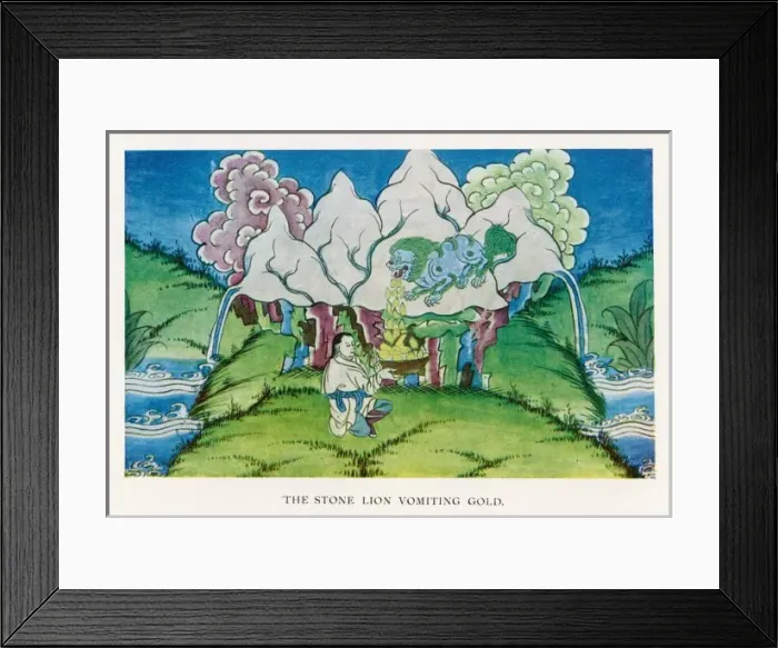 Framed Print : Myth / Tibet / Lion / Gold Framed Print : Myth / Tibet / Lion / Gold