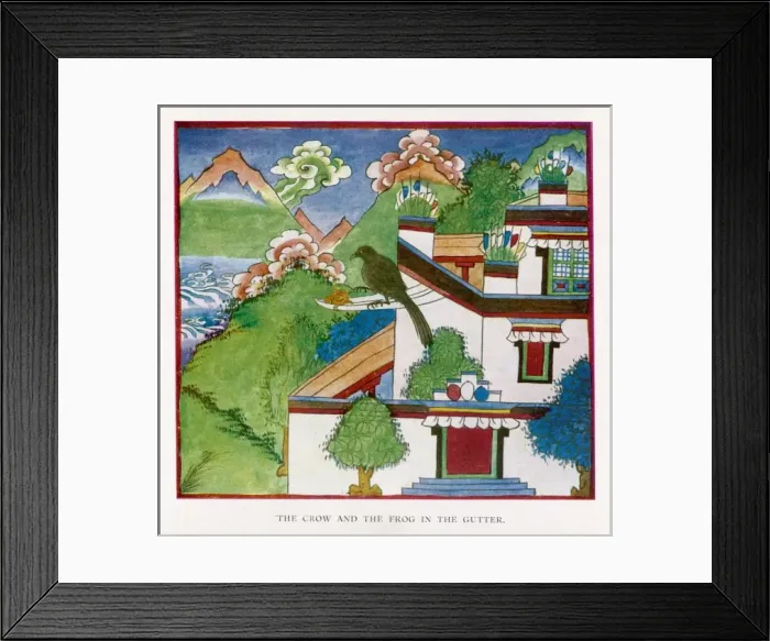 Framed Print : Myth / Tibet / Frog & Crow Framed Print : Myth / Tibet / Frog & Crow