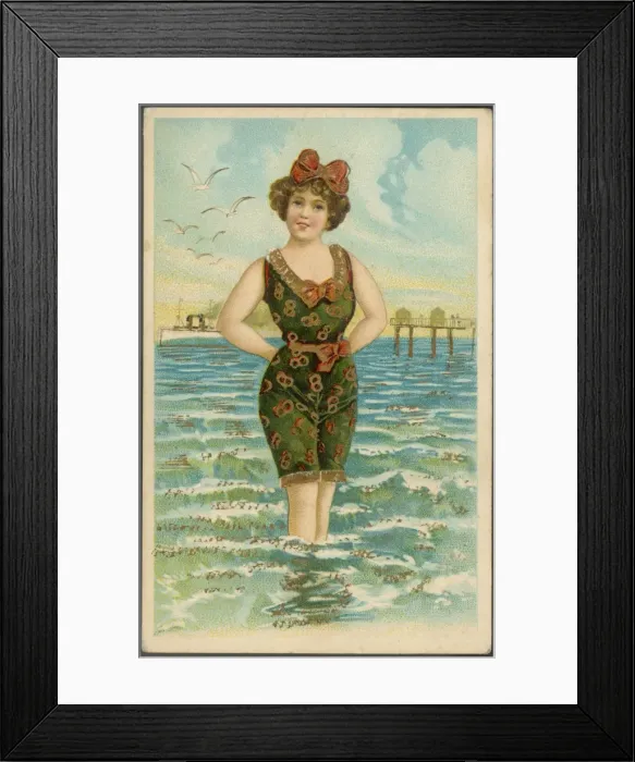 Framed Print : Bathing Beauty C1900 Framed Print : Bathing Beauty C1900