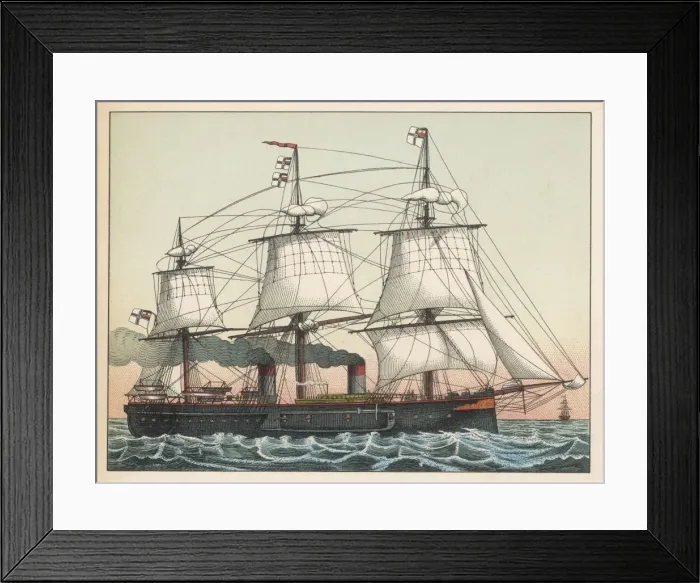 Framed Print : German Steam Warship Framed Print : German Steam Warship