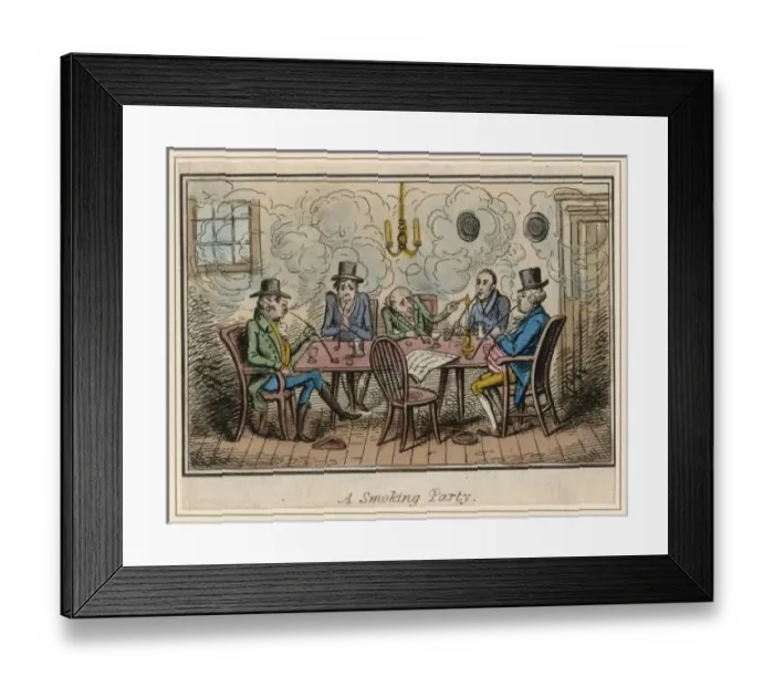 Framed Print : Social / Gents Smoking 19C Framed Print : Social / Gents Smoking 19C