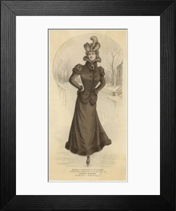 Framed Print : Skating Costume 1899 Framed Print : Skating Costume 1899