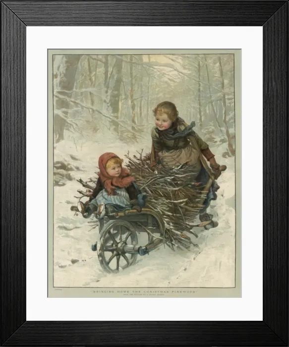 Framed Print : Social / Bringing Firewood Framed Print : Social / Bringing Firewood