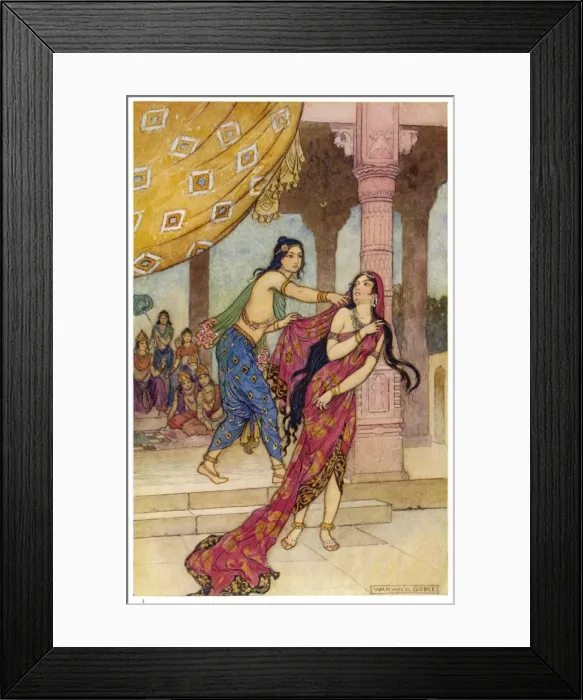 Framed Print : Draupadi and Duhsasanar Framed Print : Draupadi and Duhsasanar