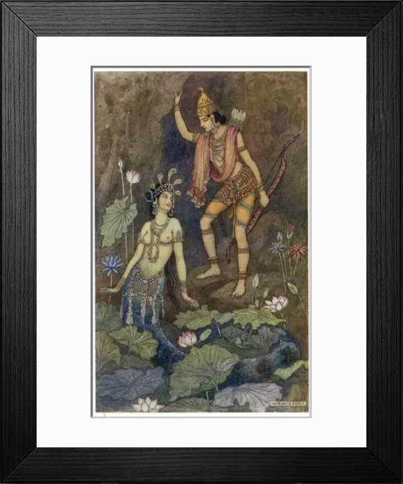Framed Print : Arjuna and Nymph Framed Print : Arjuna and Nymph