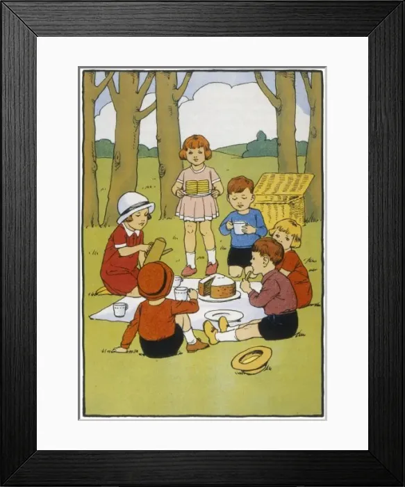 Framed Print : CHILDRENS PICNIC 1920S Framed Print : CHILDRENS PICNIC 1920S