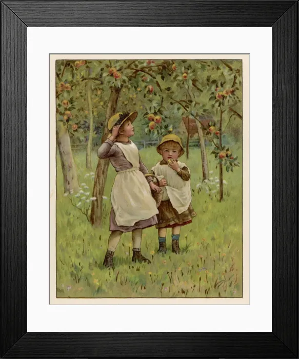 Framed Print : Young Apple Pickers Framed Print : Young Apple Pickers