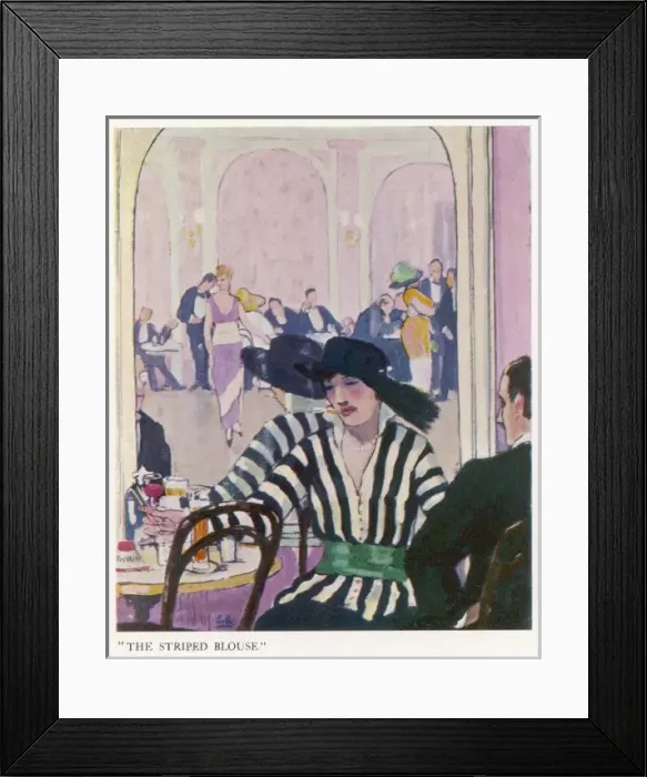Framed Print : Social / Cafe Scene 1914 Framed Print : Social / Cafe Scene 1914