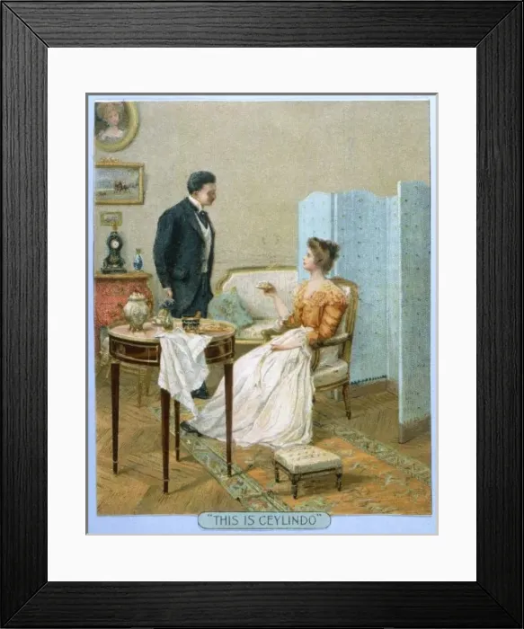 Framed Print : Social / Tea for Two C1900 Framed Print : Social / Tea for Two C1900