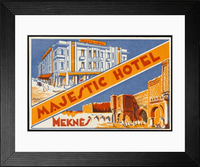 Framed Print : Label Meknes Hotel Framed Print : Label Meknes Hotel