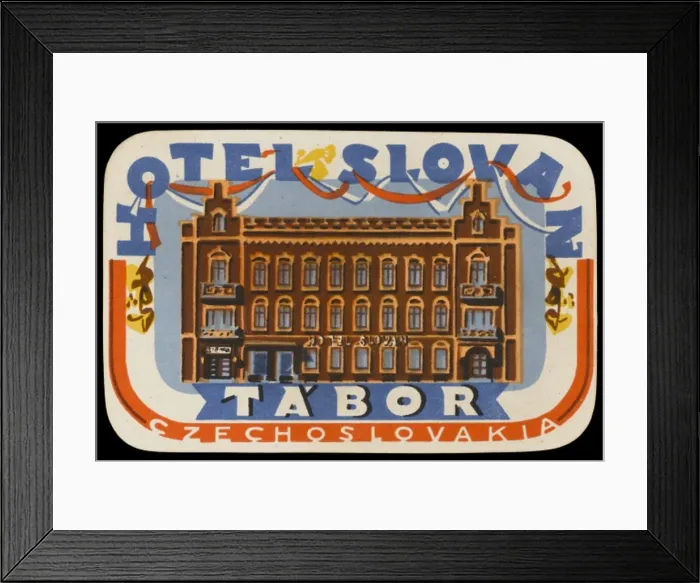 Framed Print : Label Czech Hotel Framed Print : Label Czech Hotel