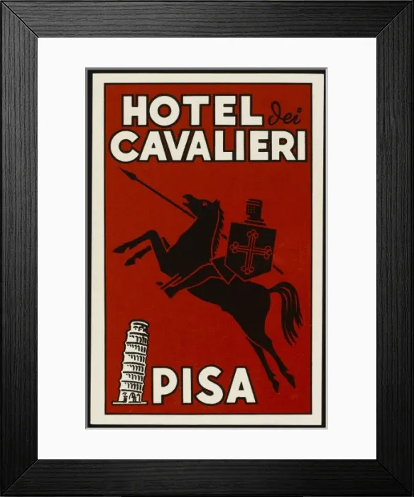 Framed Print : Label, Hotel at Pisa Framed Print : Label, Hotel at Pisa