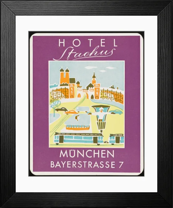 Framed Print : Label, Stachus, Munchen Framed Print : Label, Stachus, Munchen
