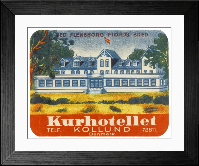 Framed Print : Label, Danish Hotel Framed Print : Label, Danish Hotel