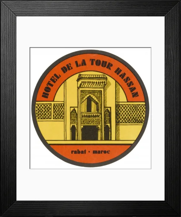Framed Print : Label, Hotel at Rabat Framed Print : Label, Hotel at Rabat
