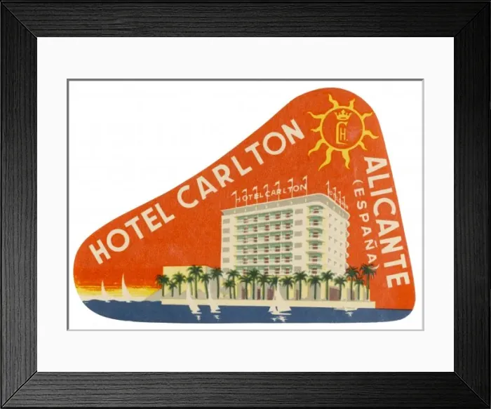 Framed Print : Label, Carlton, Alicante Framed Print : Label, Carlton, Alicante