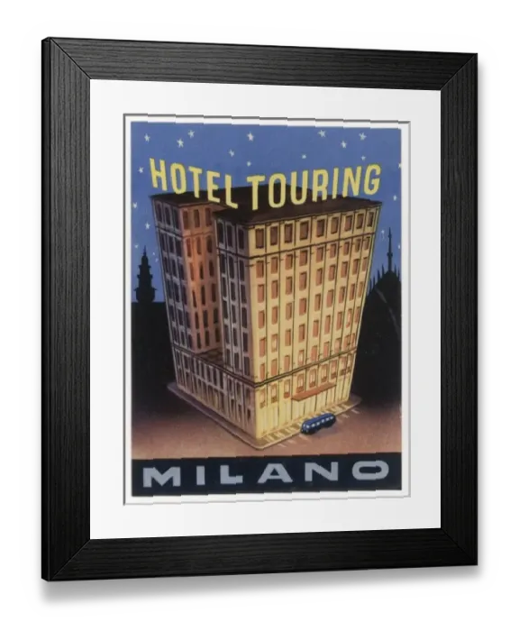 Framed Print : Label, Hotel at Milano Framed Print : Label, Hotel at Milano