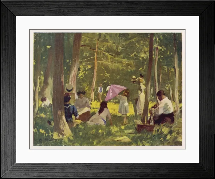 Framed Print : Picnic in Bois 1910 Framed Print : Picnic in Bois 1910