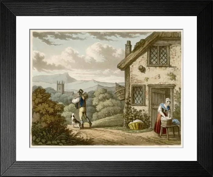 Framed Print : Husband / Wife / Laundry 19C Framed Print : Husband / Wife / Laundry 19C
