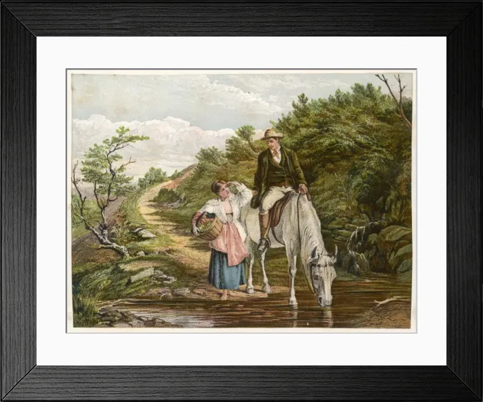 Framed Print : Social / Horse & Rider 19C Framed Print : Social / Horse & Rider 19C