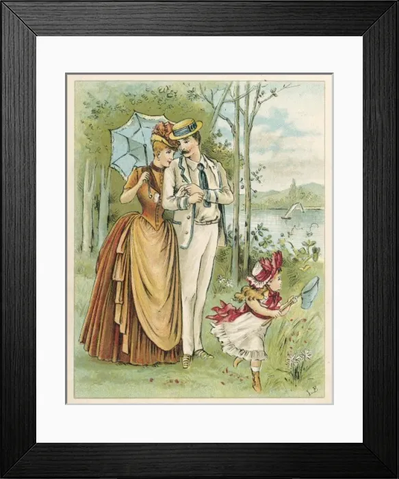 Framed Print : Family of Three C1875 Framed Print : Family of Three C1875
