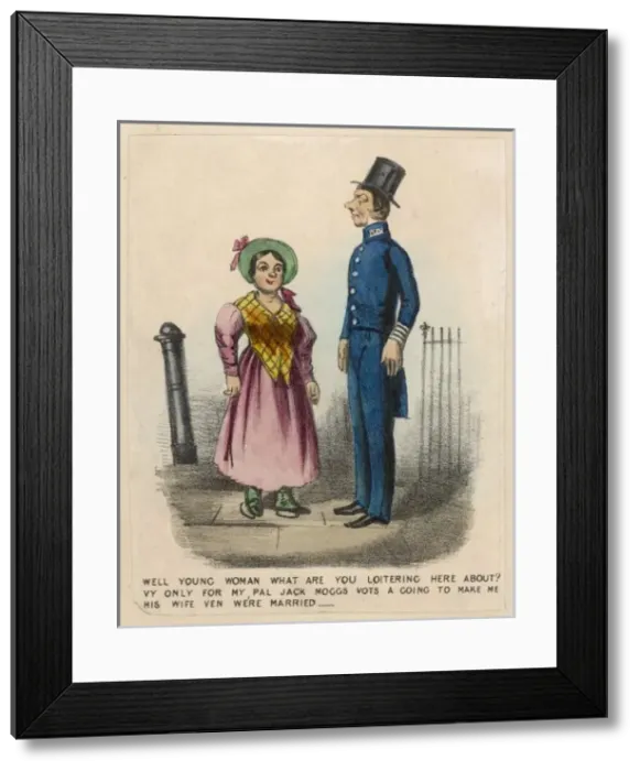 Framed Print : Loitering Woman / Police Framed Print : Loitering Woman / Police