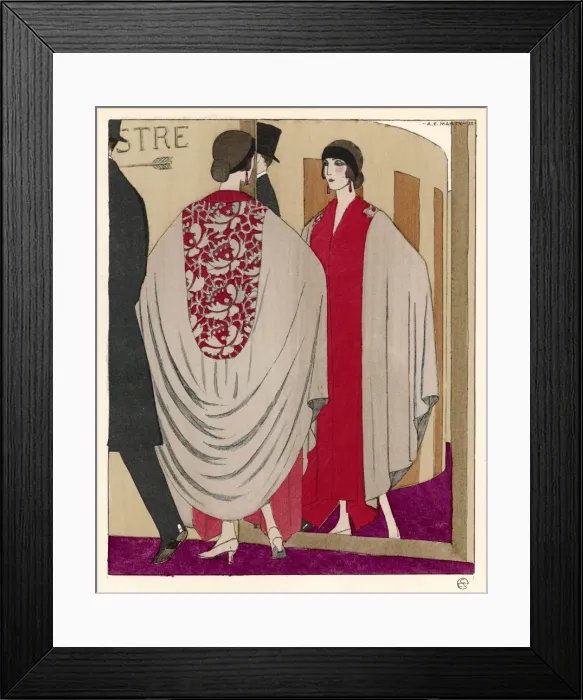 Framed Print : Evening Cape Coat 1922 Framed Print : Evening Cape Coat 1922