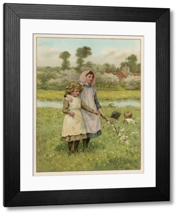 Framed Print : Children / Meadow 1888 Framed Print : Children / Meadow 1888