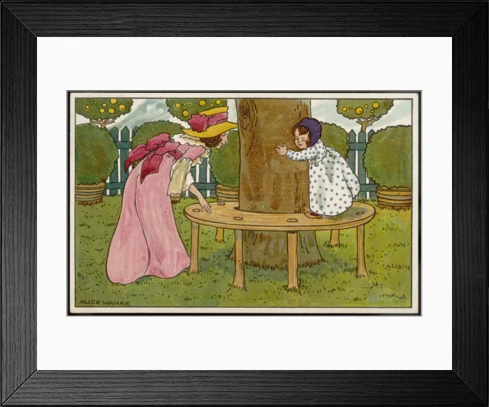 Framed Print : Girl / Mother / Garden 19C Framed Print : Girl / Mother / Garden 19C