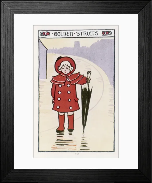 Framed Print : Children / Rain 1900 Framed Print : Children / Rain 1900