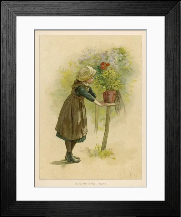 Framed Print : Girl with Flowerpot 1889 Framed Print : Girl with Flowerpot 1889