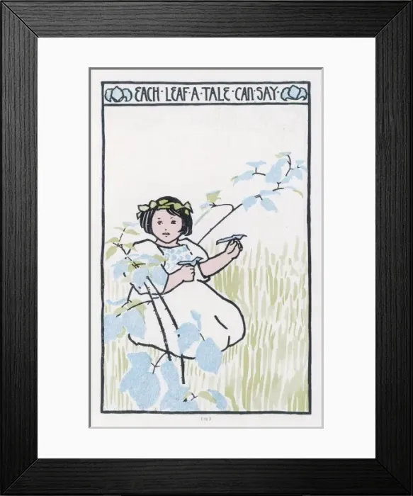 Framed Print : Girl / Each Leaf a Tale Framed Print : Girl / Each Leaf a Tale
