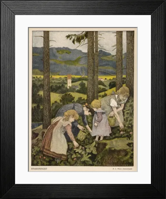 Framed Print : Children Pick Strawbs Framed Print : Children Pick Strawbs