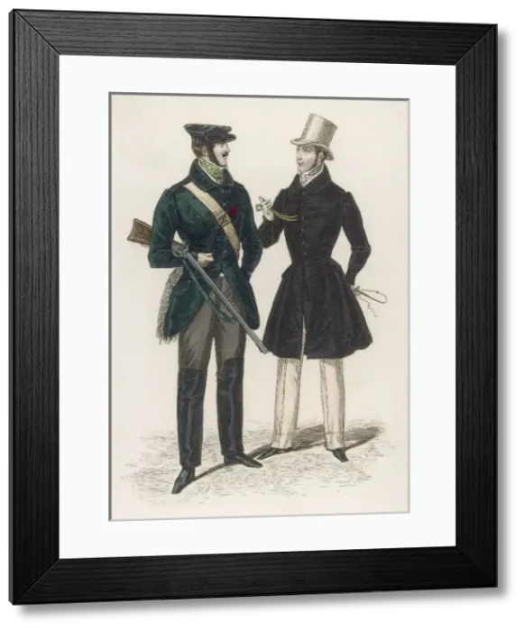 Framed Print : Hunting & Town Garb 1832 Framed Print : Hunting & Town Garb 1832