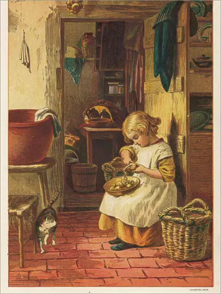Girl Peels Potatoes 1878