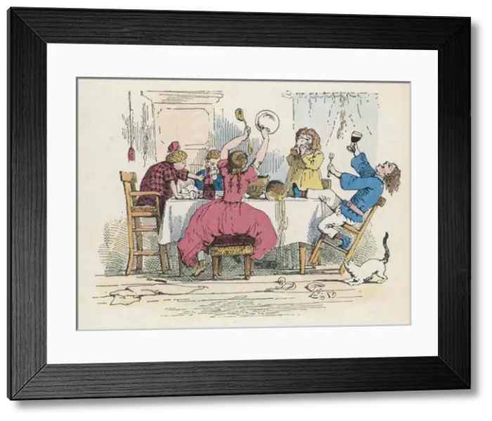 Framed Print : Children Naughty / Table Framed Print : Children Naughty / Table