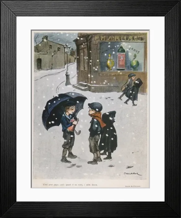 Framed Print : Booze for Dad / Snow 1910 Framed Print : Booze for Dad / Snow 1910