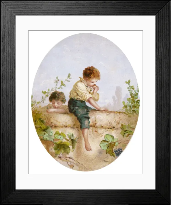 Framed Print : Naughty Boys Scrumping Framed Print : Naughty Boys Scrumping