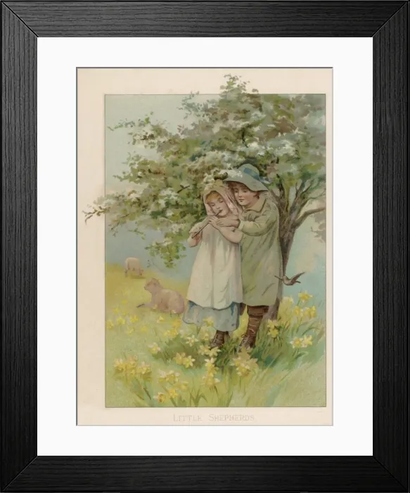 Framed Print : Children Piping C1890 Framed Print : Children Piping C1890